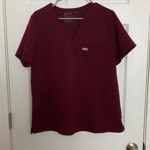 Figs Burgundy Scrub Top